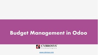 Budget management in odoo