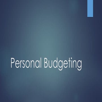 Budget of a Person - A Approach to Gain Wealth.pptx