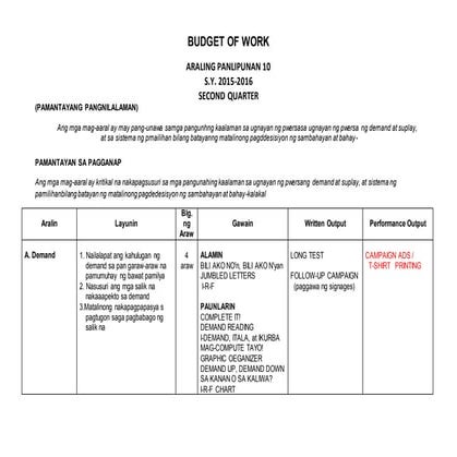 Budget of work 2  (1)