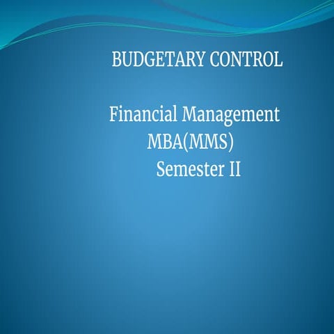 Budgetory control 