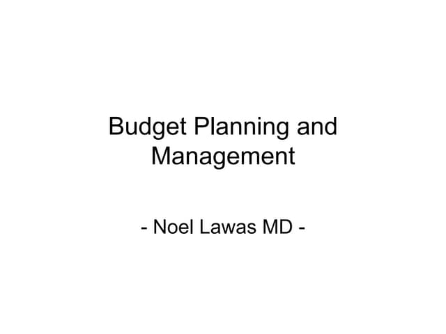 Annual Work Plan & Budget - Part 1 | DOC