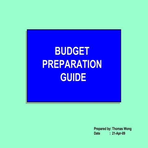 Budget Preparation V1