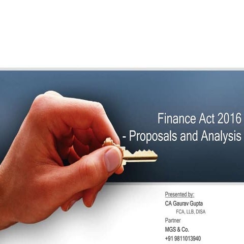 Budget 2016 I Proposals and Analysis