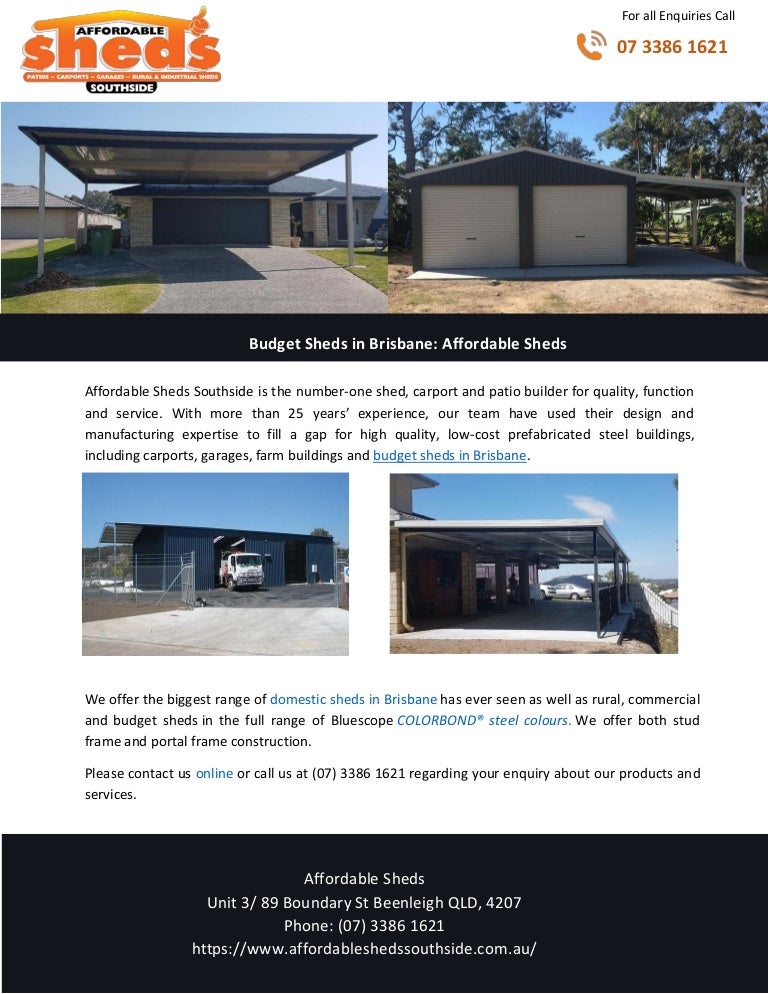 Budget Sheds In Brisbane Affordable Sheds