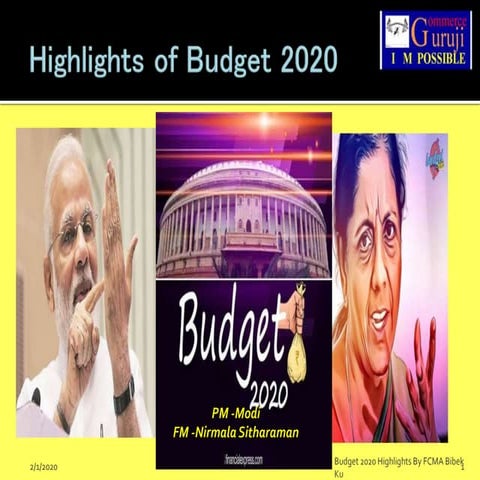 Budgets highlights 2020 by fcma,cs,mba bibek