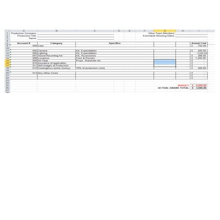 Budget template | DOCX