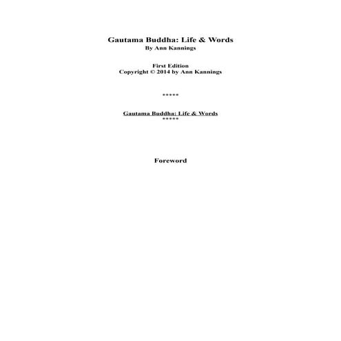 Gautama Buddha: Life & Words