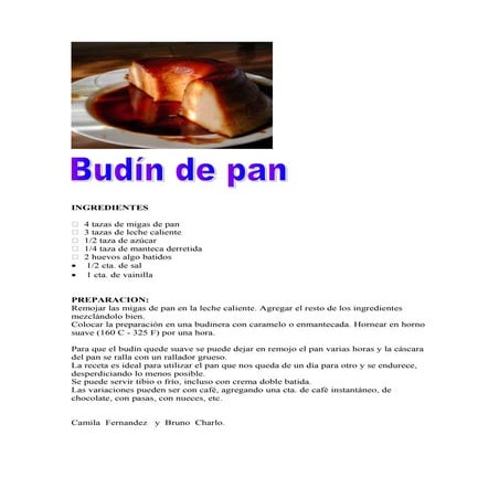 Budin de pan