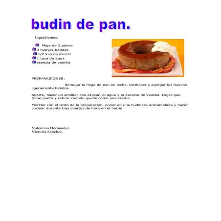 Budin de pan