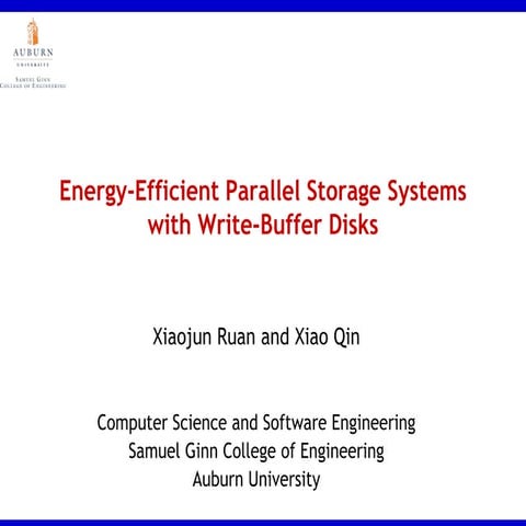 BUDW: Energy-Efficient Parallel Storage Systems with Write-Buffer Disks