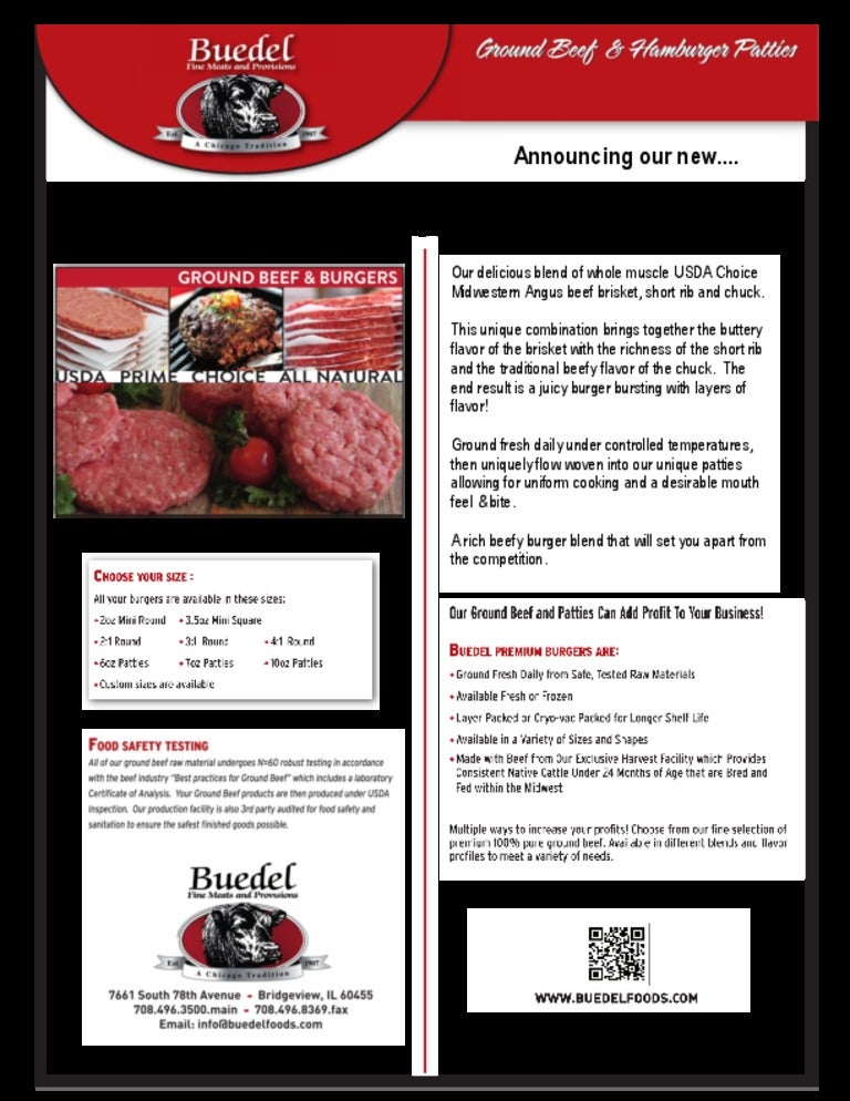 Buedel brisket short ribchuck burger blend
