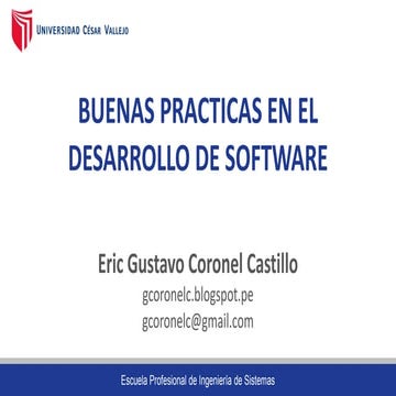 BUENAS PRACTICAS EN EL DESARROLLO DE SOFTWARE