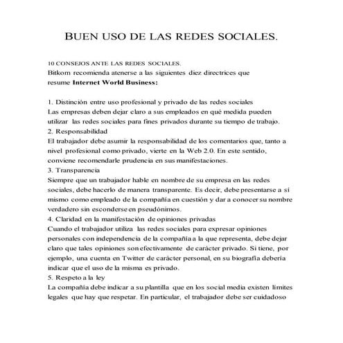 El uso de las redes sociales en horario laboral | PDF