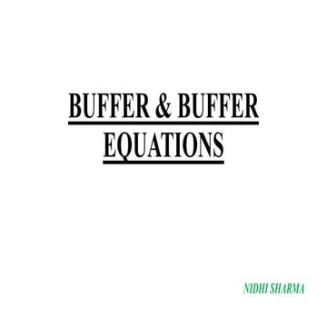 Buffer & buffer equations