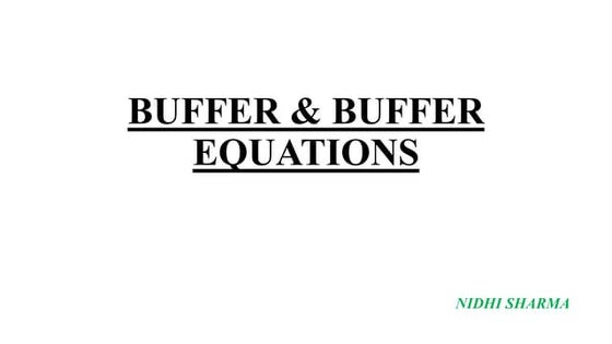 Buffer & buffer equations