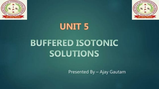 Buffered isotonic solutions