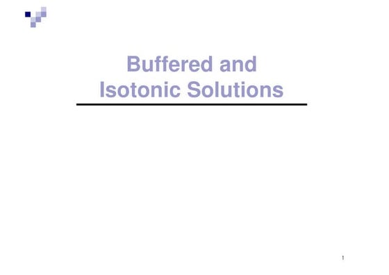 Buffered isotonic solutions