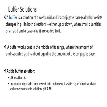 Buffers_Acidic and Basic buffer solutions