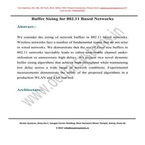 Buffer sizing for 802.11 based networks