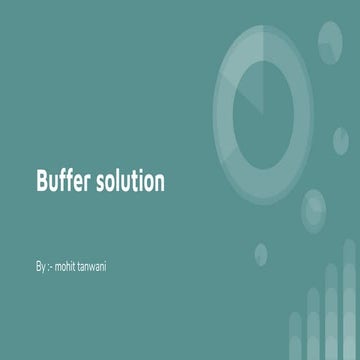 Buffer solution