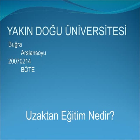 Uzaktan Egitim Ppt