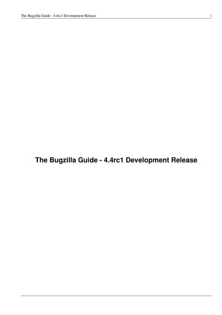 Bugzilla guide