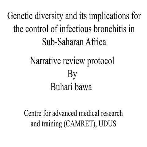 genetic diversity and implications for the control of infectious bronchitis