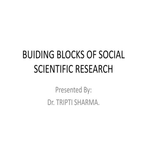 Buiding blocks of social scientific research