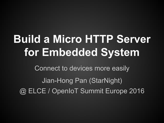 Build a Micro HTTP Server for Embedded System