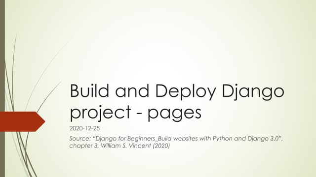 Build and deploy Python Django project | PPT