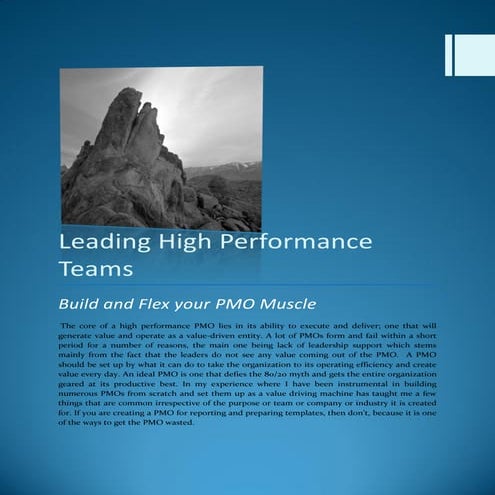 Creating and Leading High Performance Teams through PMO | PDF