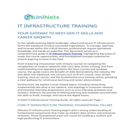 Build a Strong Career Foundation with Expert IT Infrastructure Training