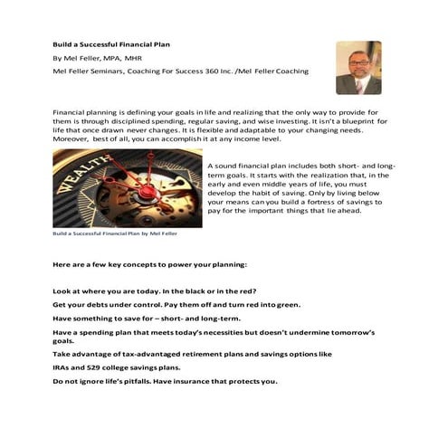 Build a successful financial plan