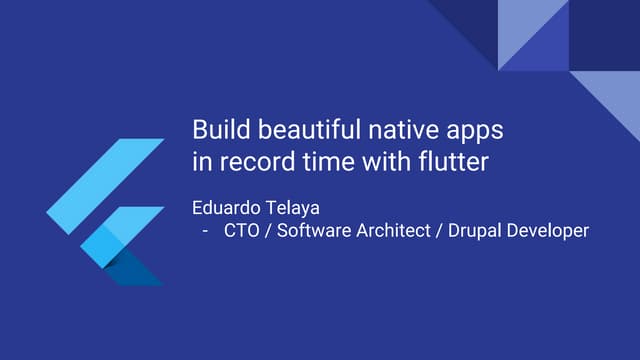 Build beautiful native apps in record time with flutter