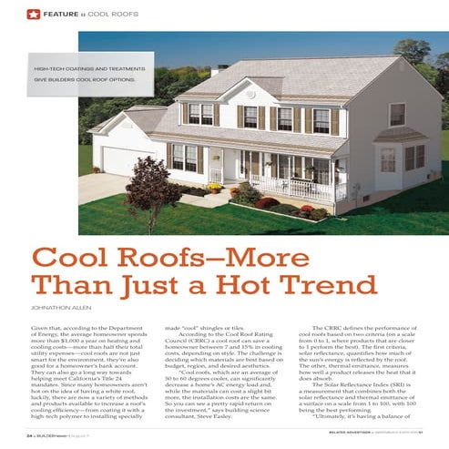 Builder News Cool Roofs
