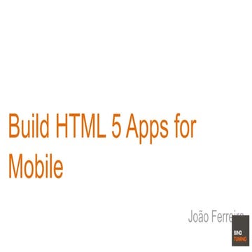 Build html 5 apps for mobile