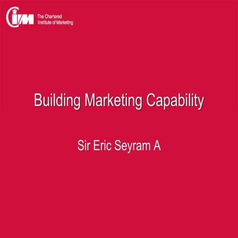 Building Marketing Capability