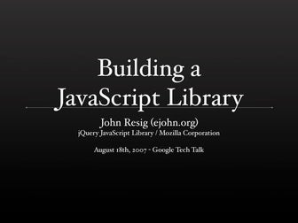 Building a JavaScript Library