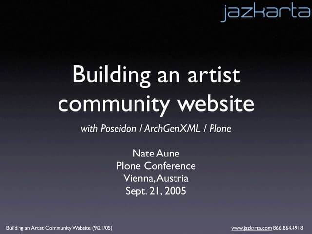 Building an artist community website with ArchGenXML / Poseidon
