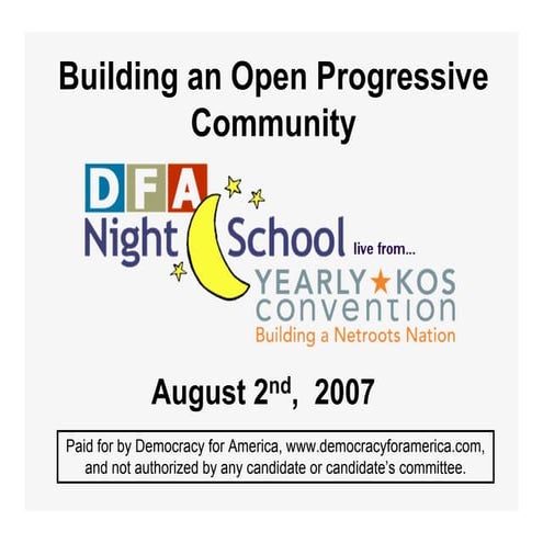 Building An Open Progressive Community
