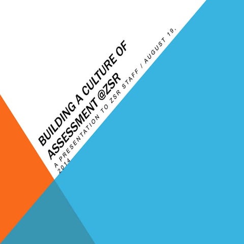 Building a Culture of Assessment @ ZSR