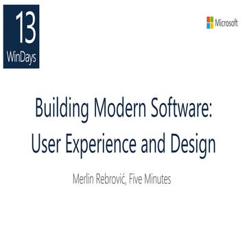 Building Modern Software: UX and Design