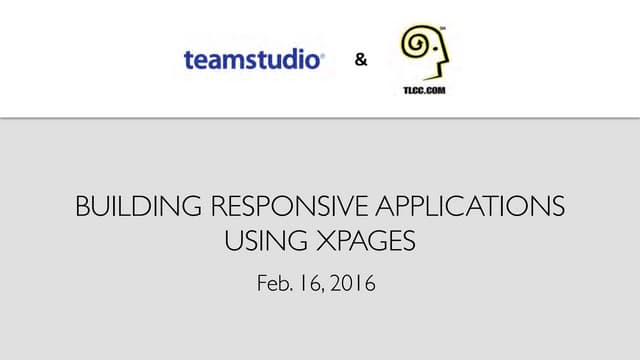 Building Responsive Applications Using XPages