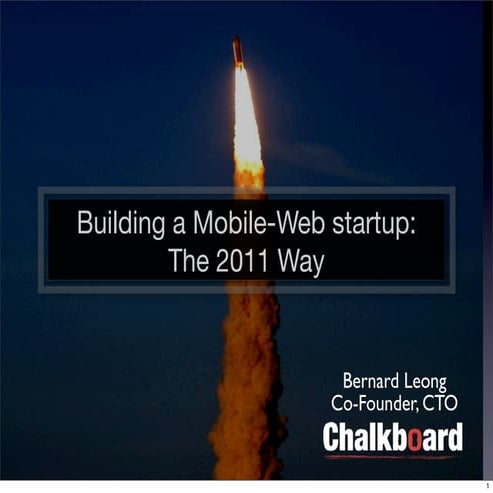 Building a (Mobile-Web) Start-up: the 2011 way