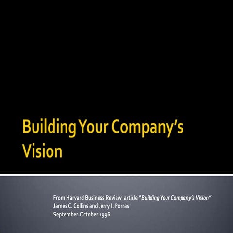 Building your company's vision