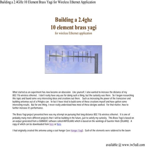 Building2.4 g hz10elementyagiantenna