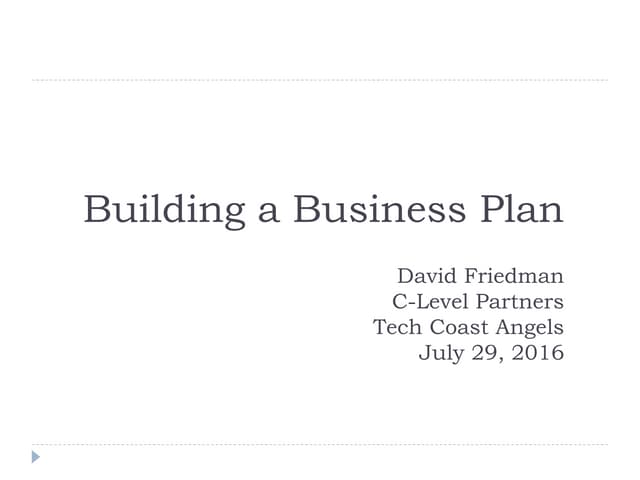 Building a business  presentation to uci cove