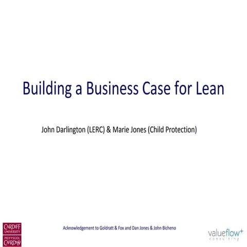 Building a Business Case for Lean 