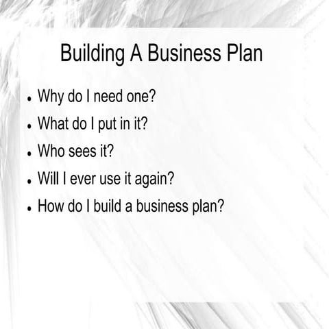 Building a Business Plan