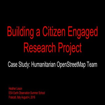 Building a Citizen Engaged Research Project